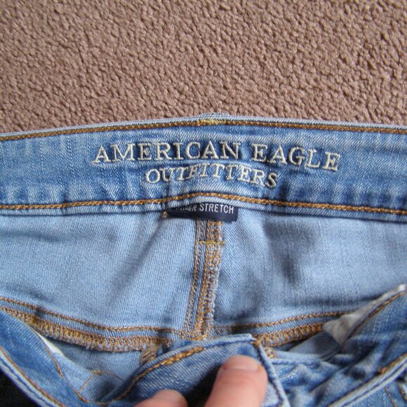 👖 size 12 American Eagle High Rise Skinny Jeans Women's blue Jeggings - Picture 12 of 13